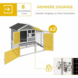PawHut Kleintierstall 259 x 64 x 92 cm grau