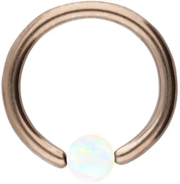 Chirurgenstahl Klemmkugelring SYNTHETISCHER OPAL