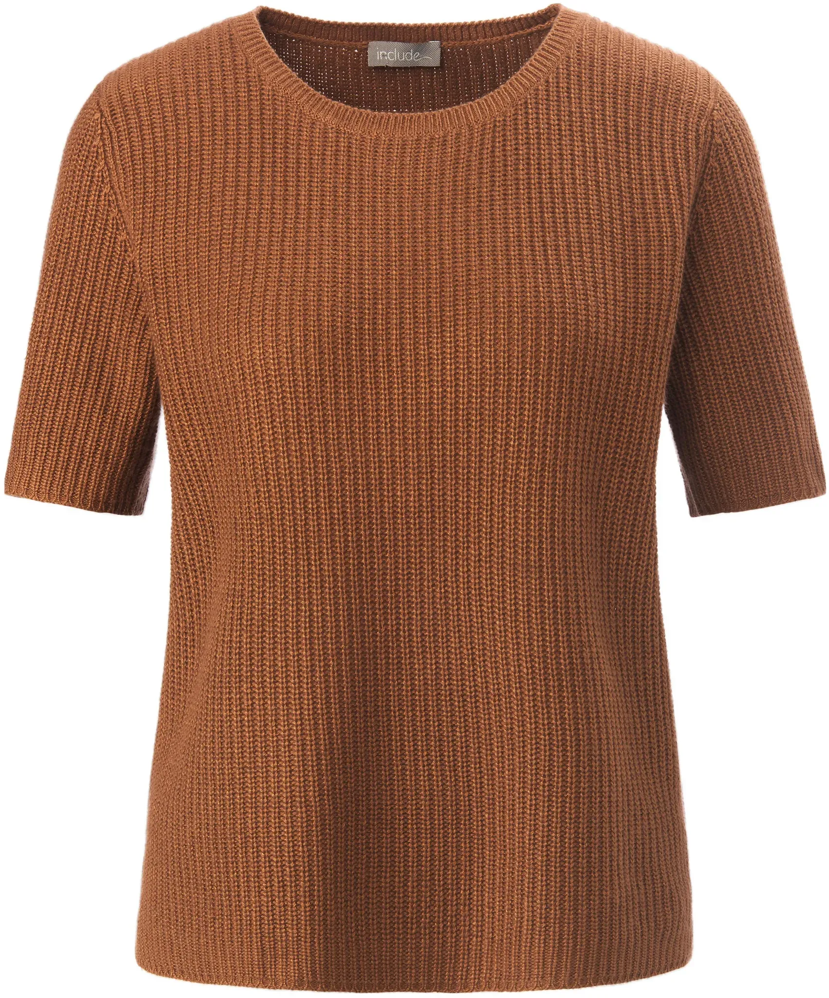 Le pull encolure ronde  include marron