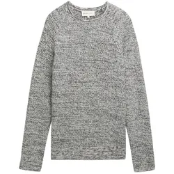 TOM TAILOR DENIM Herren Strickpullover mit Struktur, weiß, Meliert, Gr. XXL