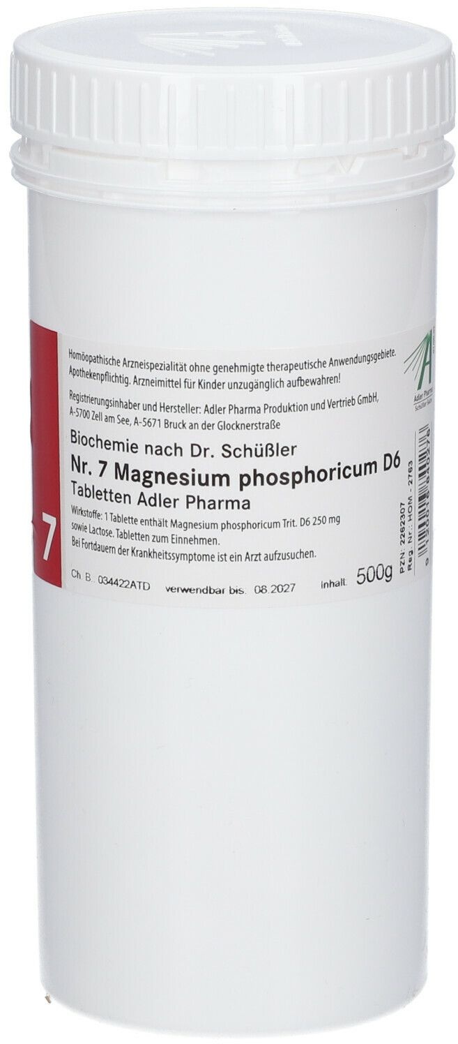 Adler Schüssler Salze Nr. 7 Magnesium phosphoricum D6 Tabletten 500 g 500 g Tabletten