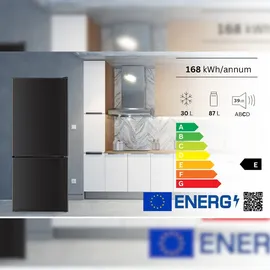 PKM KHKG117 Kühl-Gefrierkombination (117 l, 1140 mm hoch, Schwarz)