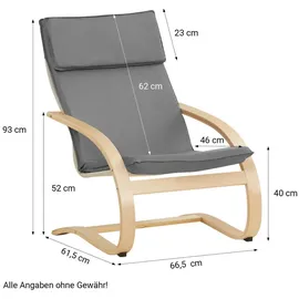 Homestyle4u Relaxsessel Grau | Gr.: onesize