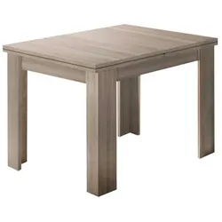 Dmora Ausziehbarer Esstisch Otto, Hilfsküchenkonsole, ausziehbarer Tisch, 100 % Made in Italy, cm 90x90h75, Perl-Ulme