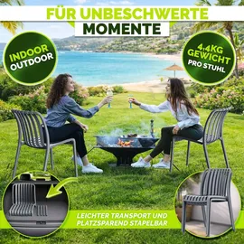 tillvex Gartenstuhl 6er Set 120 x 120 x 108 cm Silber