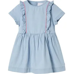 Kinderkleid mit Rüschen Hellblau 140