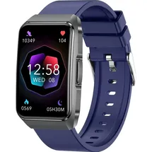 knauermann Neo 2 Band 44 mm Schwarz Silikonarmband Blau