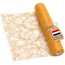 DecoHomeTextil Heimtextilmanufaktur DecoHomeTextil Deco Netz Tischläufer Apricot 30 cm x 5 Meter
