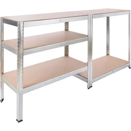 Arebos Schwerlastregal Metall 180x90x40 cm silberfarben 5 Böden 875 kg Traglast