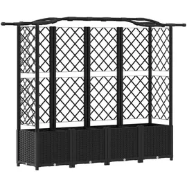 vidaXL Hochbeet mit Rankgitter und Dach 204 x 40 x 141 cm Schwarz