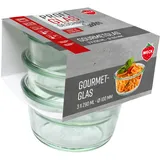 Weck 3er Set Gastropack 290 ml Gourmetgläser (perfekte Kreationen, Backofengeeignet, Spülmaschinengeeignet, Stabilität, Delikatessengläser, ohne Deckel) 76124, Klar