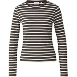 Comma, Gestreiftes Longsleeve mit dezentem Glitzergarn - braun|weiß - 36