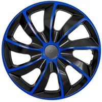 NRM Radkappen QUAD Bicolor, 14 in Zoll, Radzierblenden für Stahlfelgen Zweifarbige Radkappen Satz 4er Set 14" blau|schwarz
