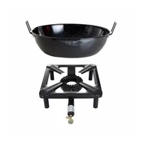 ALLGRILL Hockerkocher-Set (klein) mit Emaille-Schüssel/Topf Ø 30 cm - ohne Zündsicherung