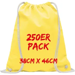 Texxilla Turnbeutel Mehrpack mit robusten Zugbändern, Gelb, gelb