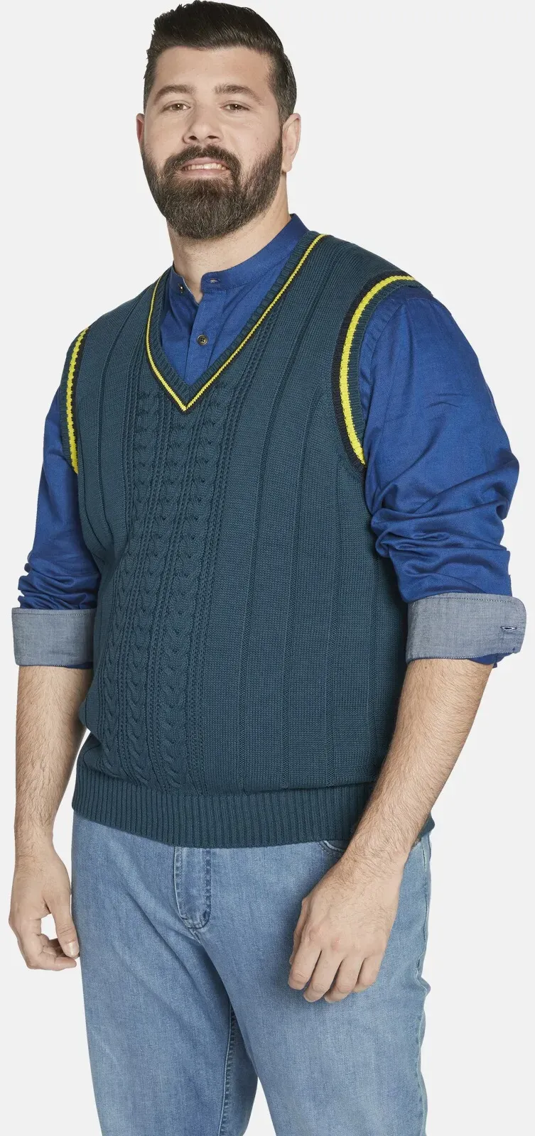 Pullunder CHARLES COLBY "Pullunder EARL CHARLES" Gr. XXXL, blau (petrol) Herren Pullover