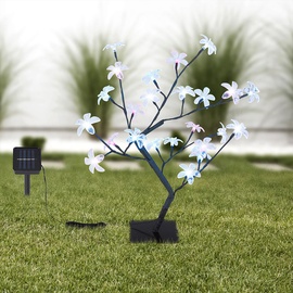 GLOBO Solarlampen für Außen Garten Deko Solarleuchte Außenbereich Stecklampe im Baum Design, Erdspieß Blüten Baum, led, h 60 cm