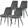 ML-Design Esszimmerstühle 4er Set Anthrazit, Sitzfläche aus Samt mit Rückenlehne,
