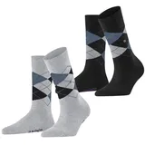 Burlington Socken mit Argyle-Stitching Modell 'Everyday' im 2er-Pack, Black, 36-41