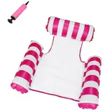 Aufblasbare Poolmatratze, Aufblasbare Wasserhängematte, 4-in-1-poolspielzeug, Wasserhängematte Für Erwachsene, Aufblasbarer Pool, Faltbar (pink)