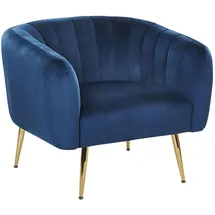 Beliani Sessel LACONIA in Blau/Gold - (W) 85 x (H) 72 x (L) 62 cm | Gr.: onesize