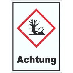 Aufkleber Gewässergefährdend Achtung Verunreinigung von Wasser A0 (841x1189mm)