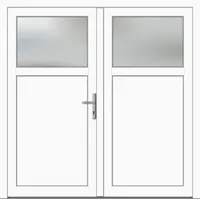 Kunststoff Nebeneingangstür zweiflügelig "ANTONIA-Q" 71 mm Weiß RAL 9016 beidseitig innen öffnend DIN rechts