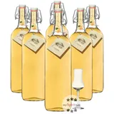 6 x Prinz Alte Williams-Christ-Birne 1l + Schnapskelch
