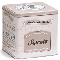 Zeller Süßigkeitendose m. Klappe "Sweets", eckig, Metall - Rosa