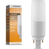 sebson LED Lampe G24 neutralweiß 7W / 50W Glühlampe, 660 Lumen, G24d Unsiversal-Sockel (G24d-1, G24d-2, G24d-3), LED Leuchtmittel 230V 660lm 4000K SEBSON