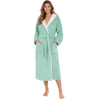 Morgenstern Bademantel Damen Frottee Baumwolle Kapuze Leonie Schilf Grün XL - XL