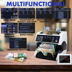 Jubula MV-500 Geldzählmaschine Bundle mit Thermodrucker Jubula MPR-1 | EUR USD GBP | Banknotenzähler | Geldzähler | Banknotenzählmaschine
