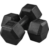 Yaheetech Hex-Kurzhantel-Set, sechseckige Kurzhanteln für Krafttraining, Heimtrainingsgerät, Schwarz, (als Paar erhältlich) 2x4kg