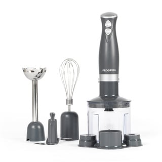 Progress EK2827PGRYPMDIRDG Shimmer 3 In 1 Blender Set, Hand Held Whisking, Blending & Chopping Functions, 2 Speed Settings, Stainless Steel Blades, 500 ml Chopping Bowl, 350 W, Dark Grey