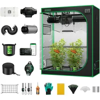 VIVOSUN GIY Smart Grow Tent System 120x60cm, WiFi-integrierte Grow Tent Set, mit Automatischer Ventilation und Zirkulation, 200W Vollspektrum-LED-Grow Light und GrowHub E42A Kontroller