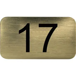 Nummernschild selbstklebend, 35 x 20 mm, Type 17, Kunststoff gold metallic