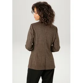 Aniston CASUAL Sweatblazer im trendigen Karo-Dessin Gr. 42, dunkelbraun-braun-rost-beige, , 21424564-42