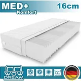 Matratze MED+ Komfort 7 Zonen 90 x 200 x 16 cm aus hochwertigem Kaltschaum | Rollmatratze mit waschbarem Bezug und Memory Marken I H3