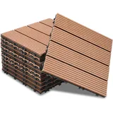 Jiubiaz Terrassenfliesen Braun  55 Stück (5m2) Klickfliesen In Holzoptik, Wpc Fliese,30 X 30cm