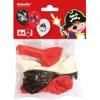 amscan® Balloon 6pk 22,8 cm Luftballon 6 St. Schwarz/Rot/Weiß