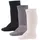 Ewers 3er-Pack Basic-Kniestrümpfe, mehrfarbige Uni-Socken für Mädchen und Jungen, Baumwolle, MADE IN EUROPE, Mädchensocken Jungensocken Kindersocken, Größe 18-19, schwarz/grau/weiß - 18-19