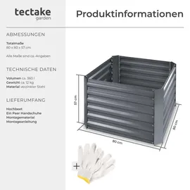 Tectake Artemisia 80 x 80 x 57 cm verzinkt