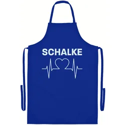 multifanshop Grillschürze - Schalke - Herzschlag - Druck weiß - Schürze
