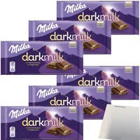 Milka Dark Milk Dunkle Alpenmilch Schokolade 6er Pack 6x85g Tafel usy Block