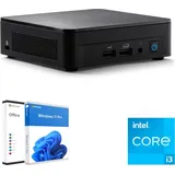 Intel NUC Mini PC, Windows 11 Pro, Office 2021, 8GB RAM 512GB NVME SSD, WIFI 6, HDMI, USB C, inkl. VESA Halterung Kit