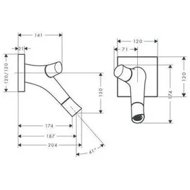 Hansgrohe Starck Organic 2-Griff Waschtischmischer Polished Red Gold