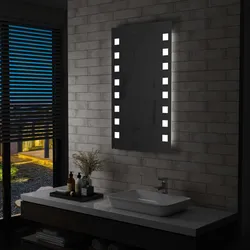 Badezimmer-Wandspiegel mit LEDs 60x100 cm