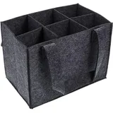 Flaschenträger Mit 6 Fächer Flaschentasche, Filz Flaschen Tasche Wiederverwendbar Männerhandtasche Flaschenträger Filz, Wein Halter Bier Flasche Einkaufstasche Für Bierflaschen Weinflasche Getränketas