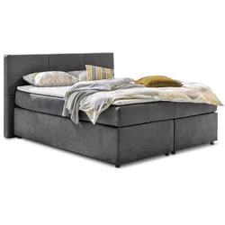 Winkle Boxspringbett Dreambox 180 x 200 cm Stoff Grau Anthrazit