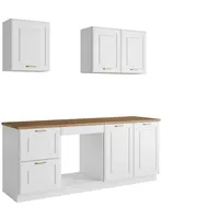 vente-unique Küchenzeile 200 cm Weiß